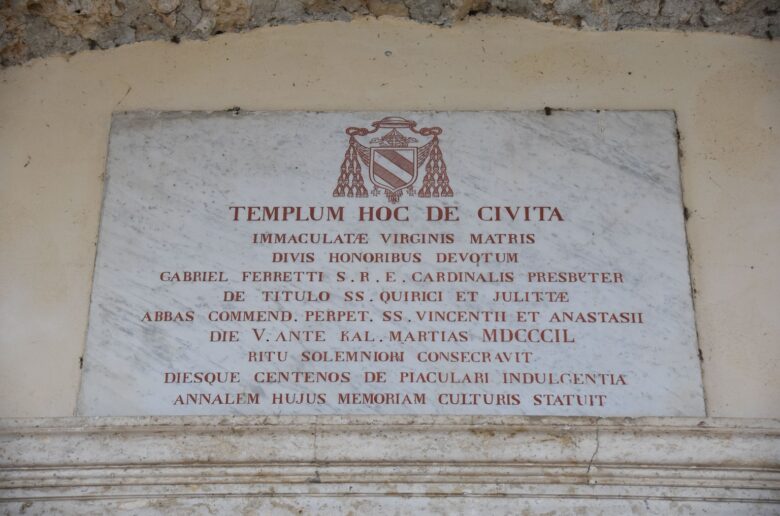 Itri-Santuario-Civita-lapide-consacrazione-1849-min